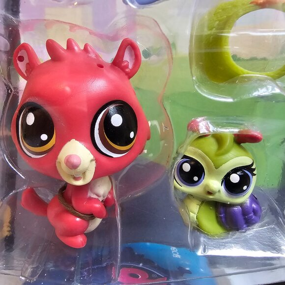 Hasbro Littlest Pet Shop #3963 Eunice Greenley Chipmunk #3964 Pacer Snail LPS - Picture 2 of 6